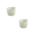 thumbnail image 1 of DefiDgd 2pcs Plastic Faux Wicker Woven Style Storage Basket,Small Tabletop Storage Basket for Toiletries Cutlery Jewelry Pantry Bedroom Living Room Bathroom Storage Supplies(Green), 1 of 6