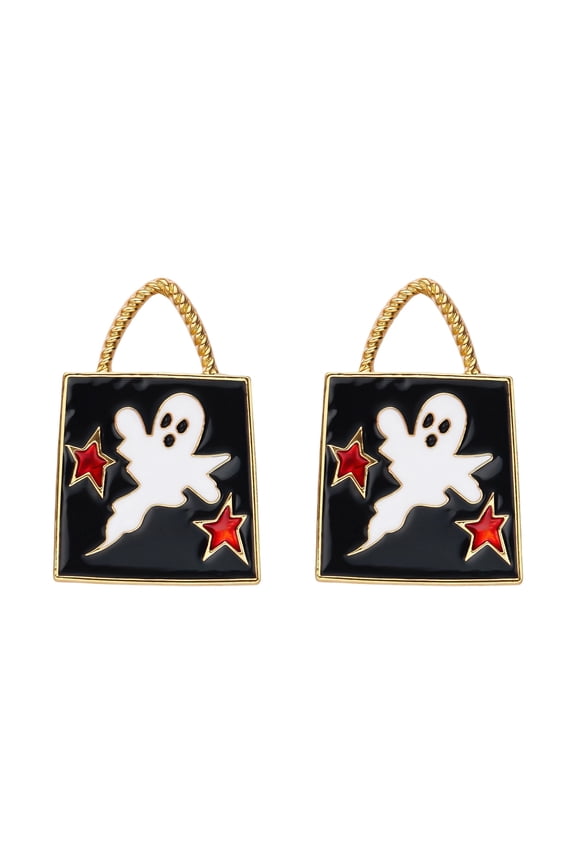 2pcs Spooky Ghost Tree Pumpkin Earrings Dangle,Metal Hook Jewelry Ear Decor,Cute Festive Costume Accessory for Women Halloween Party Event Dinner Daily Wear Holiday Gift(C)