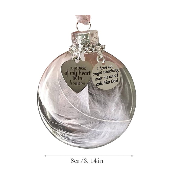 DefiDgd 3.14inch Transparent Christmas Ball Ornaments,Angel Feather Inside Balls Clear Xmas Decor Balls for Christmas Birthday Wedding Party Decor