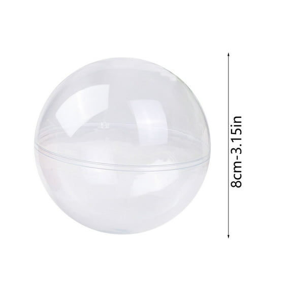 DefiDgd 3.15Inch Clear Plastic Fillable Ornaments,Clear Plastic Ornaments Balls,DIY Bath Mold for Christmas,Wedding, Party, Home Decor(B)