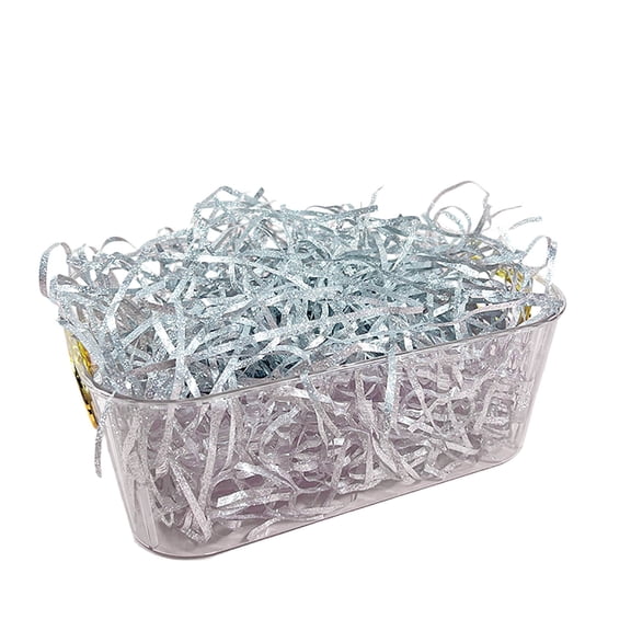 DefiDgd 3.5oz Crinkle Cut Plastic Grass Box Shred Filler,Sparkly Shredded Filler for Gift Boxes Bags Baskets Filler for Christmas Easter Wedding Birthday Holiday Party Decor(S)