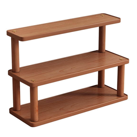 DefiDgd 3-Layer Wooden Style Desktop Organizer Shelf,Computer Desk Storage Shelf Multi Functional Desk Organizer for Home Office Dorm Room Accessories