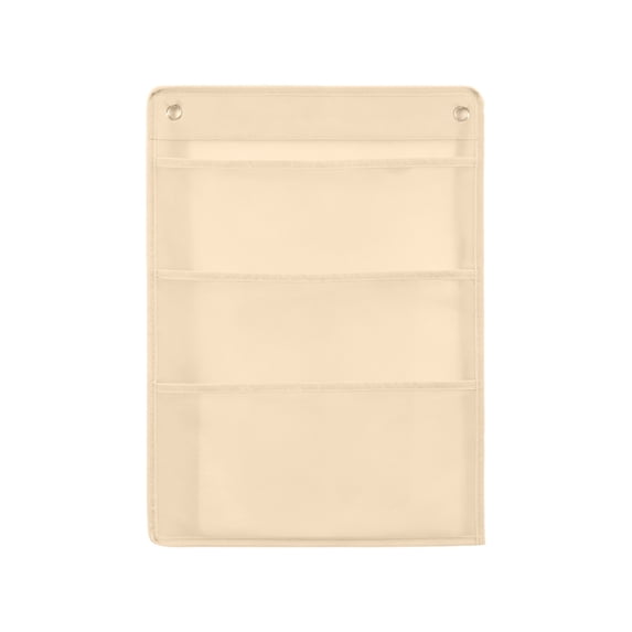 DefiDgd 3 Layers Wall Hanging File Organizer,Beige Fabric Vertical Document Storage Bag for Home Office Classroom Mail Document Notebook Stationery Storage Decor(Beige-S)