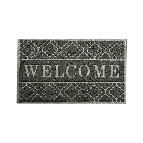 DefiDgd 30x18inch Outdoor Indoor Welcome Doormat for Front Door,Washable Non Slip Welcome Go Home Mats Easy to Clean Outside Inside Entry Mat(Black)