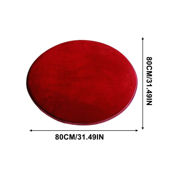 DefiDgd 31.5x31.5inch Round Soft Area Rugs,Thickened Solid Velvet Foam Indoor Circle Carpets,Non-Slip Washable Circular Rug for Living Room Bedroom Kitchen Office(Red)