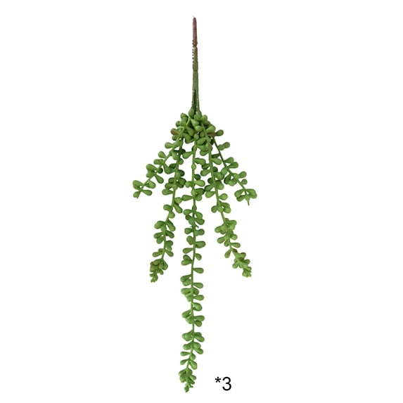 DefiDgd 3pcs 16inch Fake Plants Hanging Succulents Artificial Plant,Green Succulent Plants for Balcony Shelf Yard Home Garden Indoor Outdoor Decorations(A)
