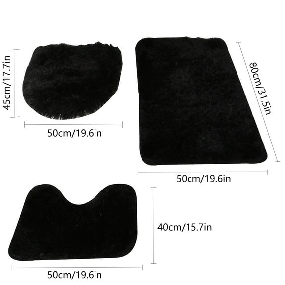 DefiDgd 3pcs Bathroom Rugs Sets Floor,Non-Slip Washable Bath Rug Bathroom Carpet,Bath Mat for Bathroom,Bedroom Kitchen(Beige)