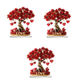 thumbnail image 1 of DefiDgd 3pcs Valentine's Day Romantics Heart Rose Flower Tree Table Standing Ornament,2D Flat Acrylic Decor with Base for Wedding Valentines Day Tabletop Decoration, 1 of 5