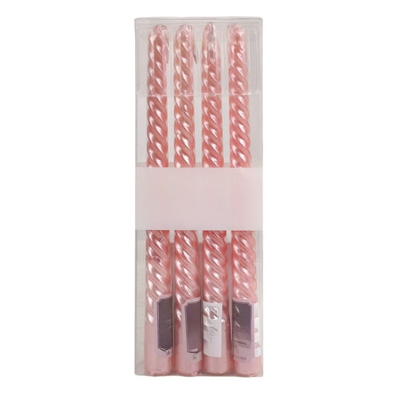 DefiDgd 4pcs 10inch Spiral Tapered Candles Tall Candle for Christmas Valentine's Day Dinner Party Brithday Wedding Home Decoration(Pink)