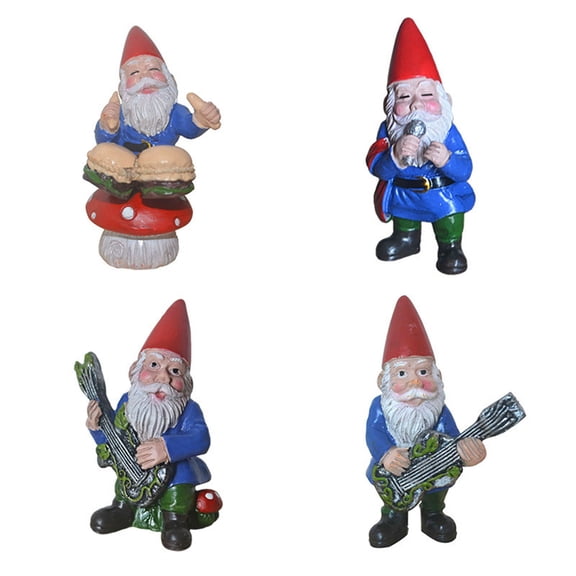 DefiDgd 4pcs Christmas Garden Gnomes Bands Outdoor Ornament Set,Resin Gnome Figurines Statue,Winter Tabletop Home Patio Yard Lawn Christmas Gnomes Garden Decorations