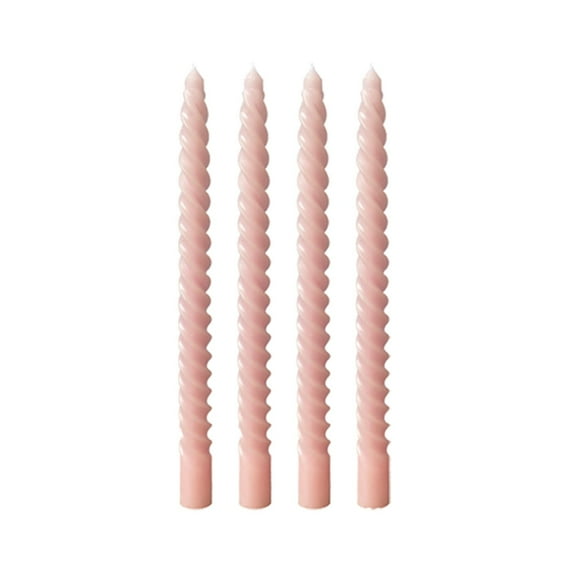 DefiDgd 4pcs Long Taper Candles,Stick Dripless Unscented Dinner Spiral Candle for Home Holiday Wedding Party Christmas Decoration(D)