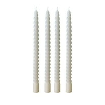 DefiDgd 4pcs Long Taper Candles,Stick Dripless Unscented Dinner Spiral Candle for Home Holiday Wedding Party Christmas Decoration(E)