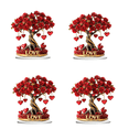 thumbnail image 1 of DefiDgd 4pcs Valentine's Day Romantics Heart Rose Flower Tree Table Standing Ornament,2D Flat Acrylic Decor with Base for Wedding Valentines Day Tabletop Decoration, 1 of 5