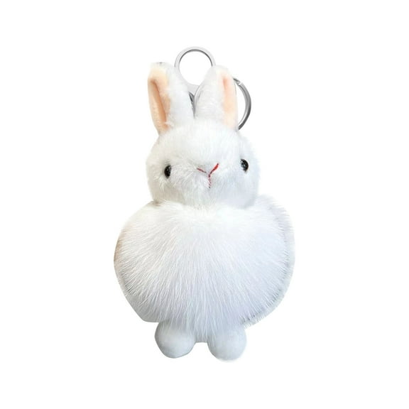 DefiDgd 5.9 Inch Small Plush Rabbit Doll Keychain Pendant,Cut Animal Rabbit Keychain Hanging Pendant for Backpacks Easter Gifts Keychain Decor Birthday Party Favors(B)