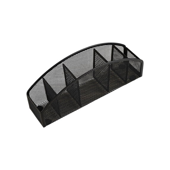 DefiDgd 5 Compartment Arch Bridge Shaoed Metal Mesh Pencil Holder,Mesh Wire Desk Pen Organizer Pencil Cup Workspace Organizers for Office Home Classroom Desktop Organization Supplies(White)