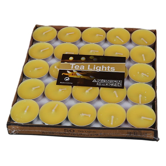 DefiDgd 50pcs 1.37inch Floating Candles Tea Lights Table Centerpiece,Small Unscented Floating Round Candle for Wedding Graduation Party Dinner Home Decor(Yellow)
