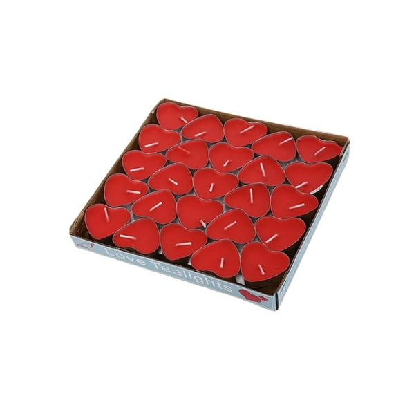 DefiDgd 50pcs Heart Shaped Electronic Flameless Tea Lights Candles,Mini Heart Light Decorations for Night Valentine's Day Wedding Anniversary Table Decor Home Decoration(D)