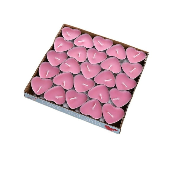 DefiDgd 50pcs Heart Shaped Electronic Flameless Tea Lights Candles,Mini Heart Light Decorations for Night Valentine's Day Wedding Anniversary Table Decor Home Decoration(B)