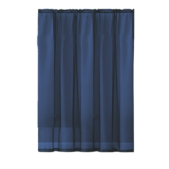 DefiDgd 52x63inch Solid Color Curtains Gauze Semi Sheer Curtains,Semi Shade Curtains for Bedroom Living Room Kitchen Farmhouse(Navy)
