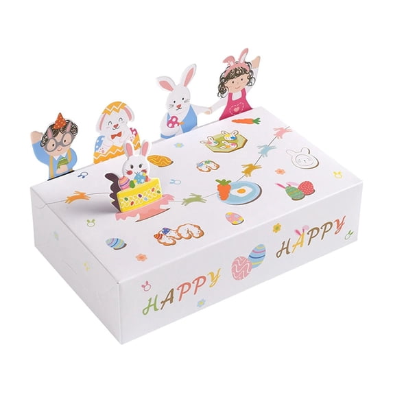 DefiDgd 5Pcs Easter Gift Surprise Box,Cardboard Box Easter Paper Gift Container for Easter Spring Cookie Goodie Candy Party Gift Wrapping Supplies(C)