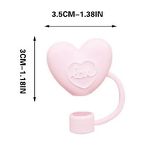 DefiDgd 5Pcs Valentine's Day Straw Covers,Love Shaped Cap Toppers Reusable Portable Dustproof Straw Toppers Drinking for Party Cup Accessories Decorations(E)