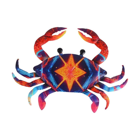 DefiDgd 5inch Small Metal Crab Wall Hanging Decor,Coastal Wall Sculpture Ocean Theme Decoration for Indoor Outdoor Bathroom Bedroom Living Room Garden Pool(Black)