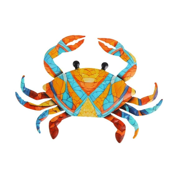 DefiDgd 5inch Small Metal Crab Wall Hanging Decor,Coastal Wall Sculpture Ocean Theme Decoration for Indoor Outdoor Bathroom Bedroom Living Room Garden Pool(Yellow)