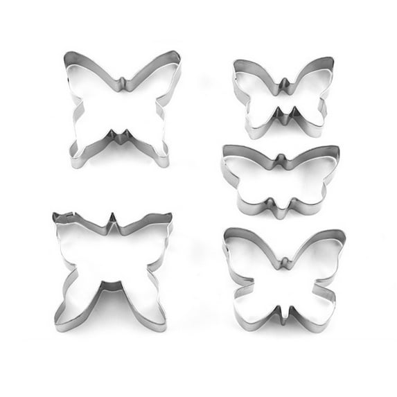 DefiDgd 5pcs Christmas Butterfly Cookie Mould,Butterfly Shaped Wings Fondant Biscuit Cutter Moulds for Baking Fondant Cake Kitchen Supplies Birthday Holiday Accessories