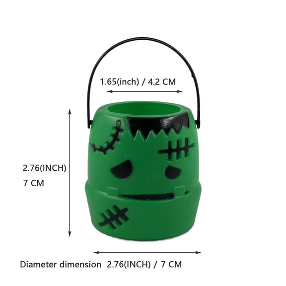 DefiDgd 6pcs Halloween Pumpkin Bucket Candy Bucket with Handle,Small Plastic Pumpkin Ghost Bucket For Halloween Party Supplies(A)