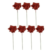 DefiDgd 7pcs Red Glitter Faux Rose,Fake Rose Flowers Bulk with Stem,Shiny Roses for Vase Table Centerpieces Wedding Floral Arrangements Party Home Decor