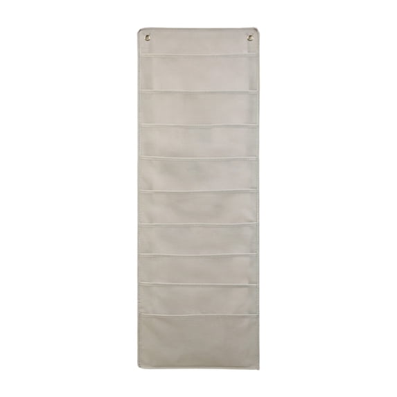 DefiDgd 9 Layers Wall Hanging File Organizer,Grey Fabric Vertical Document Storage Bag for Home Office Classroom Mail Document Notebook Stationery Storage Decor(Gray-L)