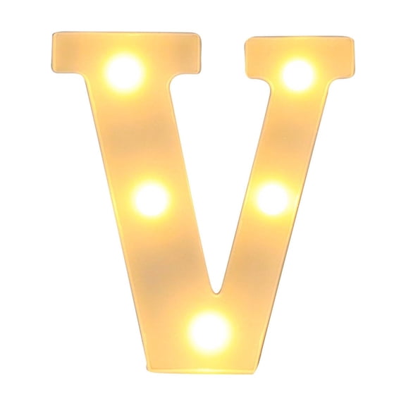 DefiDgd Alphabet LED Light,Battery Powered Decorative LED Letter Lights,for Wedding Birthday Party,Holiday Lamp Home Bar Decoration(V)