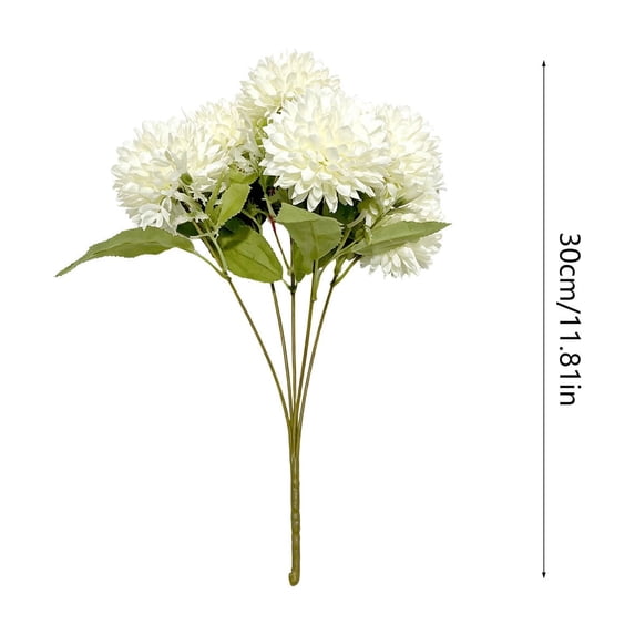 DefiDgd Artificial Chrysanthemum Flowers with 6Heads and Long Stem,Vase Filling Fake Silk Flower Bouquet for Home Wedding Dining Table Centerpiece Party Garden Decoration(White)