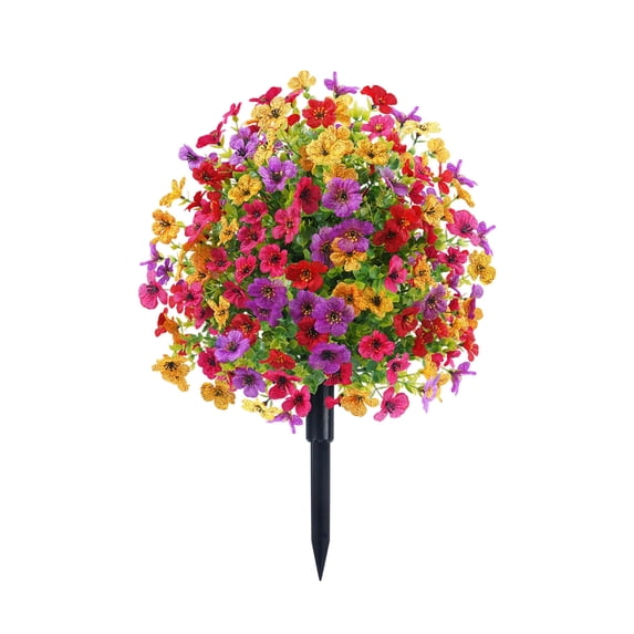 DefiDgd Artificial Lavender Topiary Ball Trees with Stake,Outdoor UV Resistant Faux Lavender Shrubs Plant for Indoor Garden Yard Porch Patio Home Decor(Multicolor)