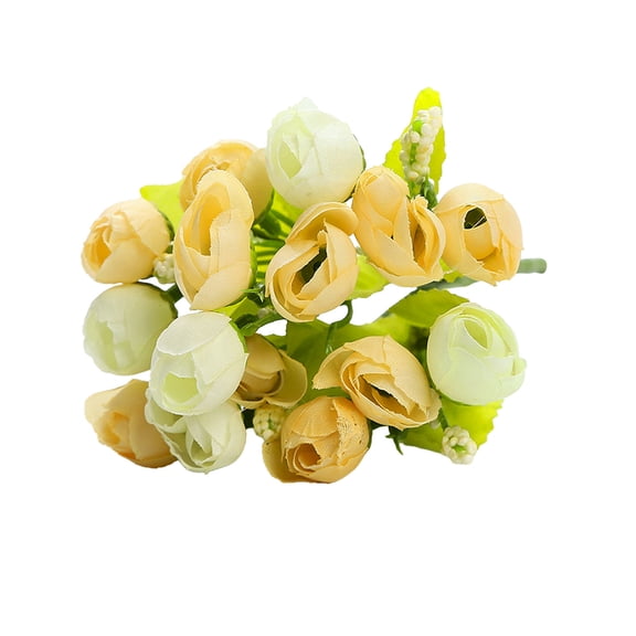 DefiDgd Artificial Rose Flower Branches,Fake Sill Flowers,Spring Summer Arrangement Suitable for Wedding Home Garden Party Table Centerpiece Decoration(Yellow)