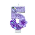thumbnail image 1 of DefiDgd Birthday Number Candles,Sequin Adorn Pink Flower Birthday Candles for Cake,Glitter Candle Cake Topper with for Wedding Party Anniversary Celebrations Supplies(Number 5), 1 of 6