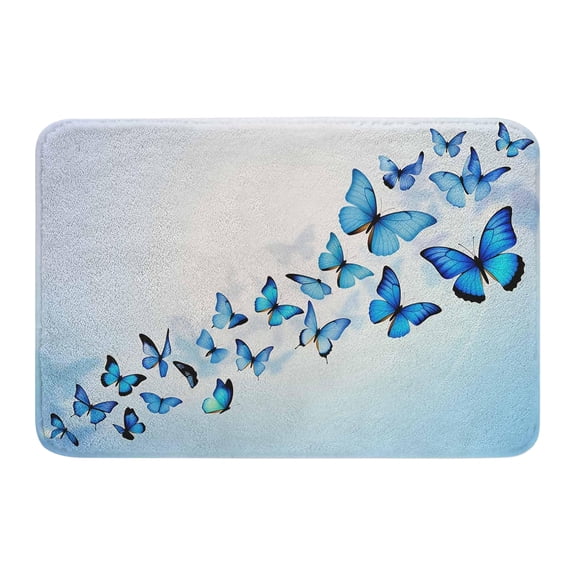 DefiDgd Butterfly Pattern Painted Soft Absorbent Bath Rug,Non-Slip Washable Indoor Decorative Floor Carpet for Shower Bathroom Entryway Kitchen Bedroom Home Floor Decoration(KK)