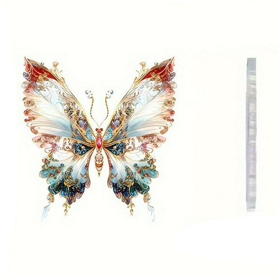 DefiDgd Butterfly Stained 2D Flat Glass Window Hanging Decoration,Colorful Suncatcher Butterfly Ornaments Window Wall Garden Decor Gift for Butterfly Lovers(A)