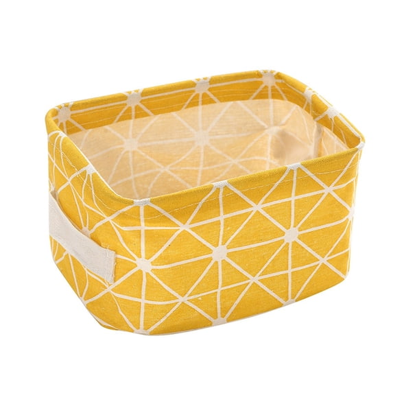 DefiDgd Canvas Storage Bins Basket,Foldable Fabric Cloth Linen Blend Baskets Organizers Classical Color for Clothes Toy Makeup Book Home Decor(Yellow)