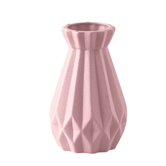 DefiDgd Ceramic Vase Flower Stripe Vase for Modern Home Decor,for Table Centerpieces Living Room Office Wedding Farmhouse Decor Gifts(Pink)