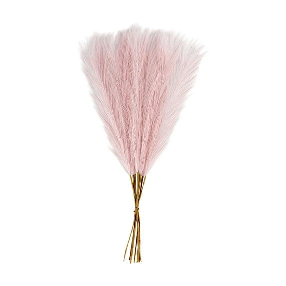 DefiDgd Christmas 17.8inch Dried Faux Pampas Grass Decor,Reed Grass Bouquet for Wedding Home Table Decor, Rustic Farmhouse Party(Pink)