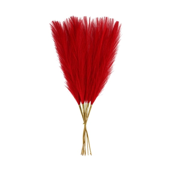 DefiDgd Christmas 17.8inch Dried Faux Pampas Grass Decor,Reed Grass Bouquet for Wedding Home Table Decor, Rustic Farmhouse Party(Red)
