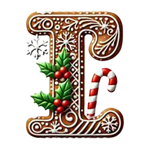 DefiDgd Christmas Gingerbread Candy Letter Ornaments,Personalized DIY 26 Letter Xmas Mini Christmas Pendant Ornament,Hanging Ornament for Holiday Stuffers Gift Wrap Car Table Decor(I)