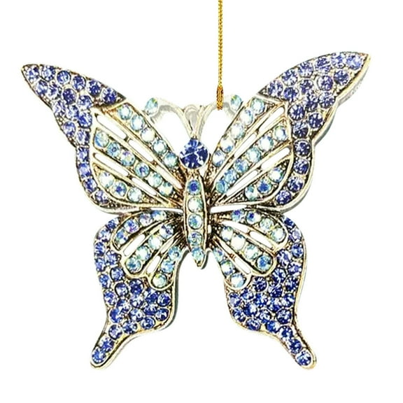 DefiDgd Christmas Butterfly Stained Acrylic Ornament,Hanging Ornaments for Christmas Tree,Christmas Ornaments Xmas Decorations(C)