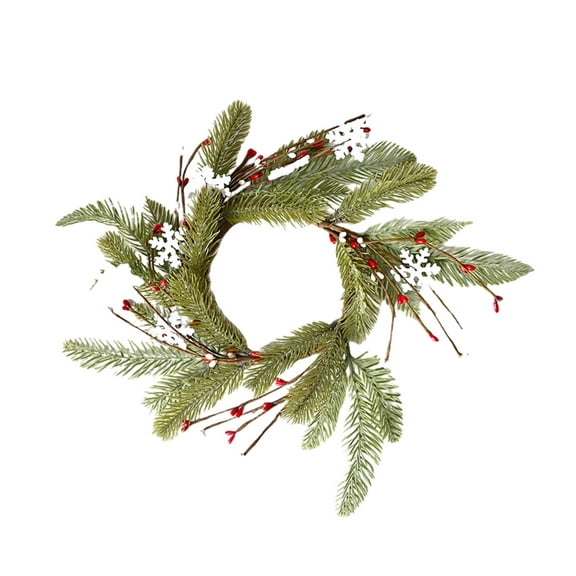 DefiDgd Christmas Candle Rings Wreath Indoor Decoration,Candle Rings with Snowflakes,for Christmas Home Decorations Table Centerpiece Decoration