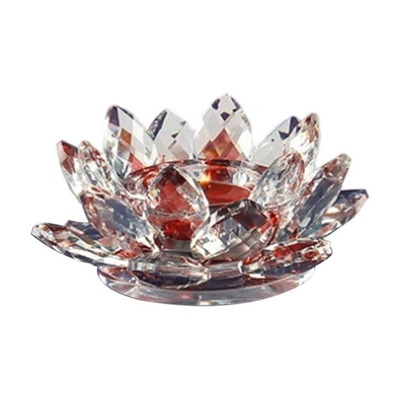 DefiDgd Christmas Crystal Lotus Candle Holder Table Decoration,Transparent Tealight Candlestick Holder Candle Lamp for Table Centerpiece Wedding Party Home Decor(D)