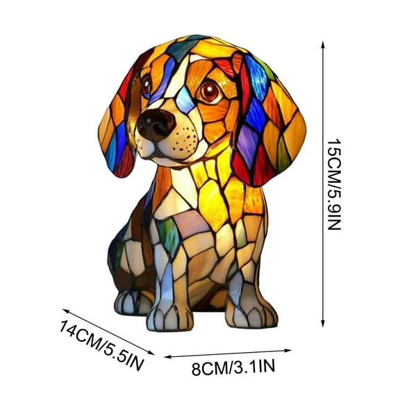 DefiDgd Christmas Cute Dog Night Light,Colorful Dog lamp,Stained Resin Cute Pet Dogs LED Table Lamp with Warm Ambient Glow,Fun Gift for Dog Lovers,Pet Themed Tabletop Decor(G)