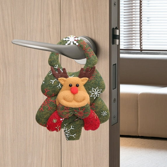 DefiDgd Christmas Door Hanger Decoration,Soft Plush Door Decorations Merry Christmas Snowman Santa Claus Decor for Door Handle Home Hotel Bedroom Decor(C)