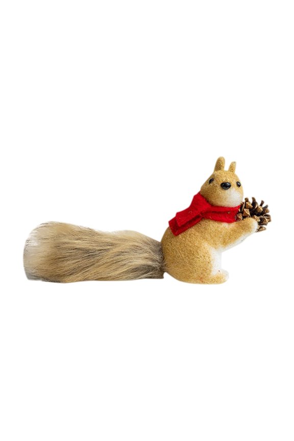 Christmas Faux Animal Ornaments,Plush Animals Desktop Mini Figurine Decorative,Xmas Tree Keychain Backpack Pendant,Winter Birthday Party Supplies(G)