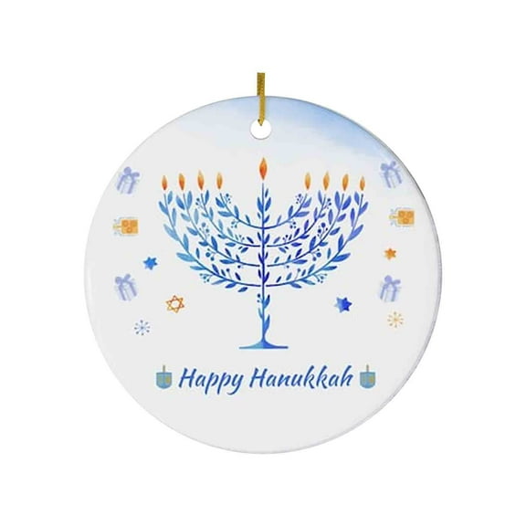 DefiDgd Christmas Hanukkah Hanging Ornaments,Text Blessing Pendant for Tree Decoration,Hanukkah Decorations for Indoor Home Festival Holiday Decoration,Keepsake Gift for Family Friends(B)